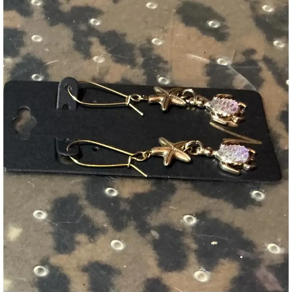 Whimsical Turtle & Starfish Earrings